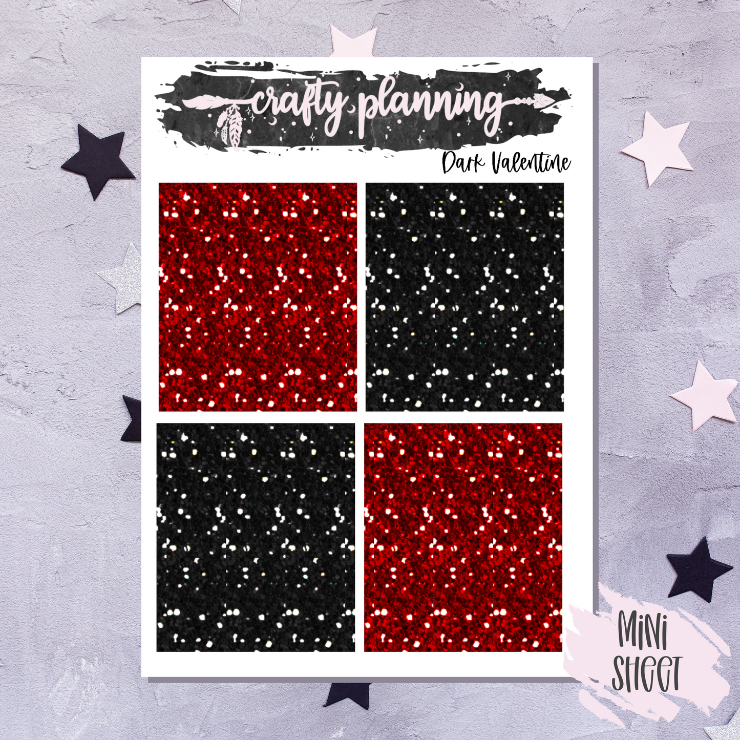 Dark Valentine - A La Carte - Weekly Vertical Planner Kit