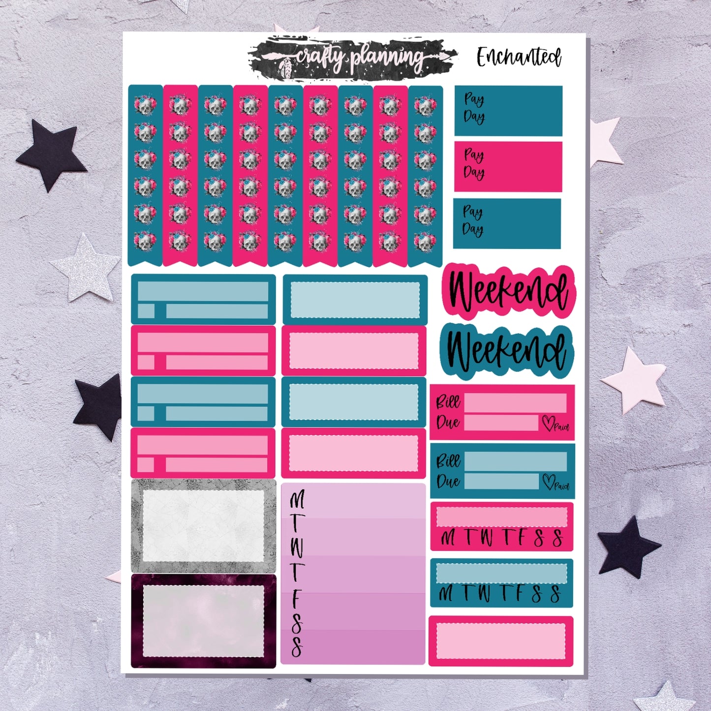 Enchanted - A La Carte - Weekly Vertical Planner Kit