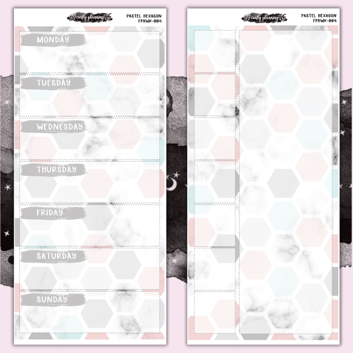 Pastel Hexagon - Full Page Hobonichi Weeks Kit