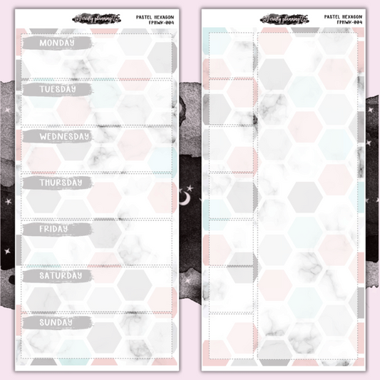 Pastel Hexagon - Full Page Hobonichi Weeks Kit