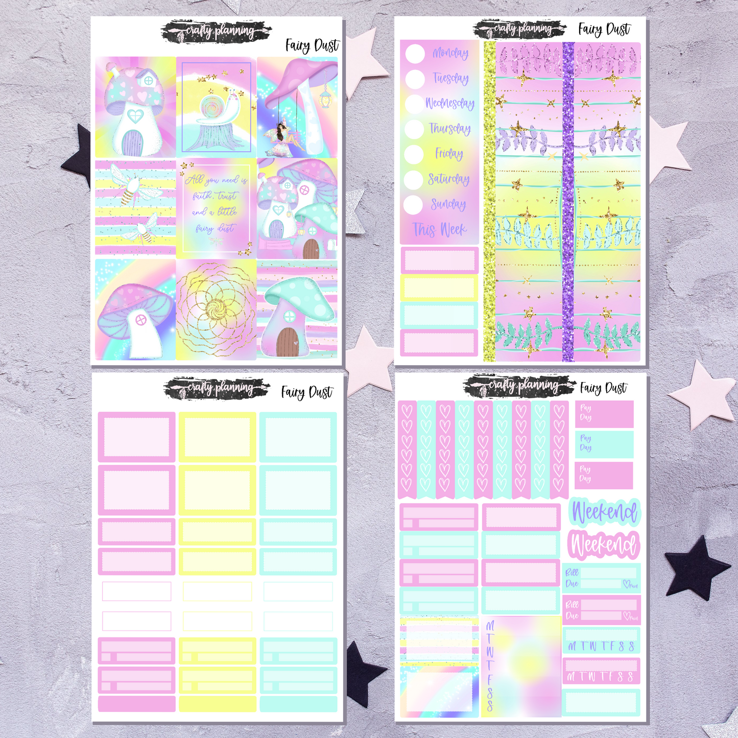 Fairy Dust - A La Carte - Weekly Vertical Planner Kit