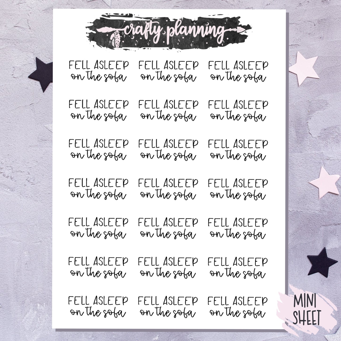 Fell Asleep On The Sofa - Scripts - Mini Sticker Sheet