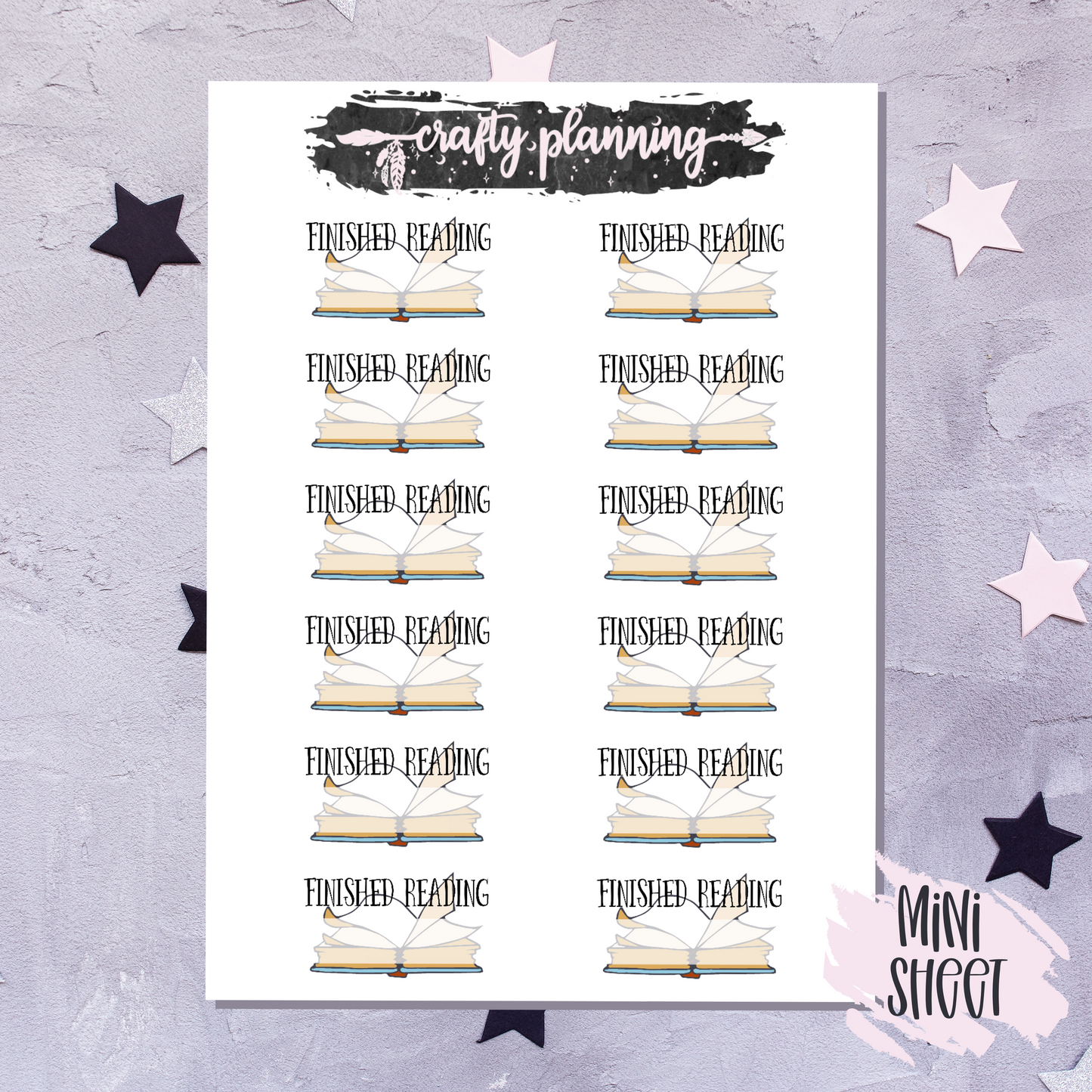 Finished Reading Stickers, Book Stickers, Reading Stickers, Book Tracker, Planner Stickers, Book Club