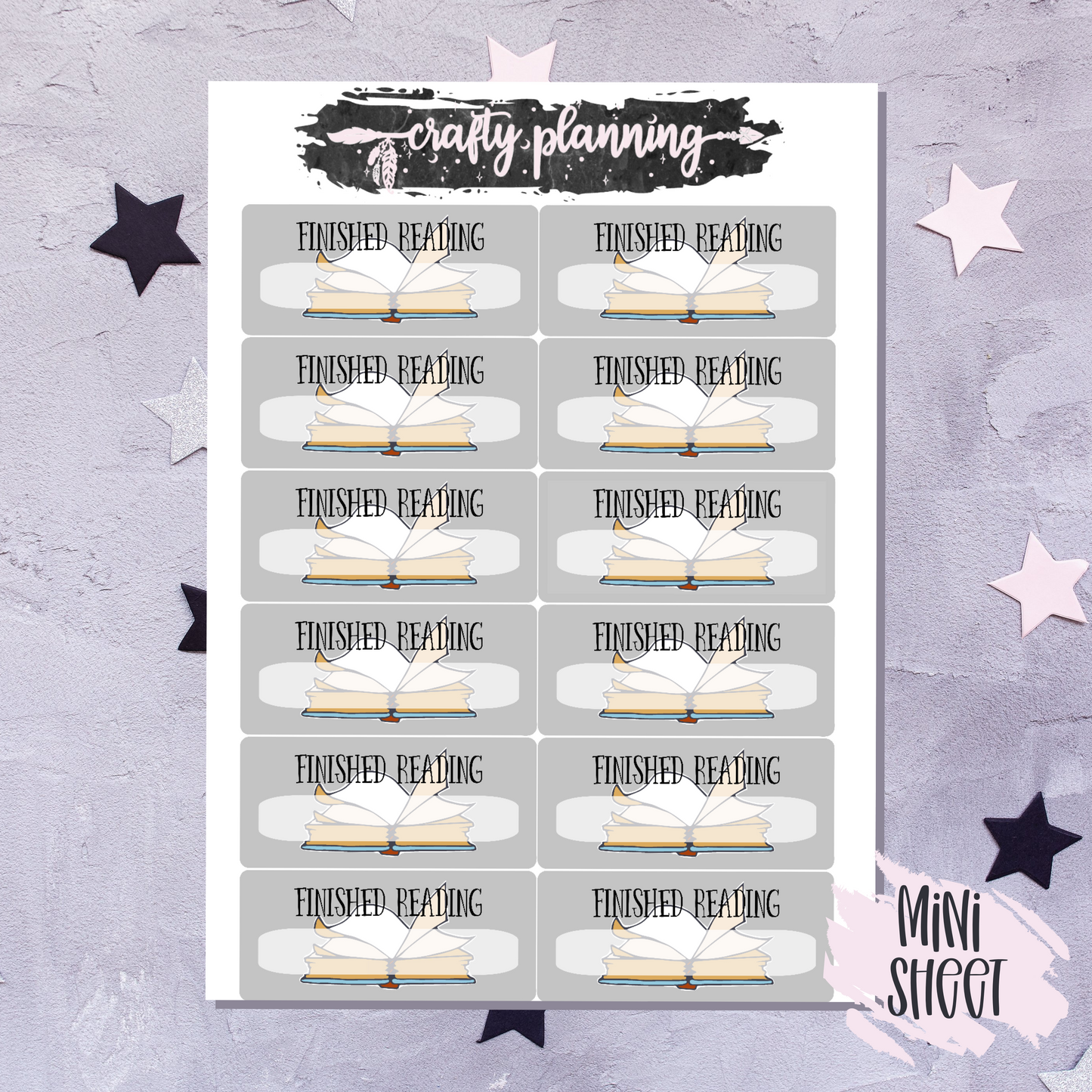 Finished Reading Stickers, Book Stickers, Reading Stickers, Book Tracker, Planner Stickers, Book Club