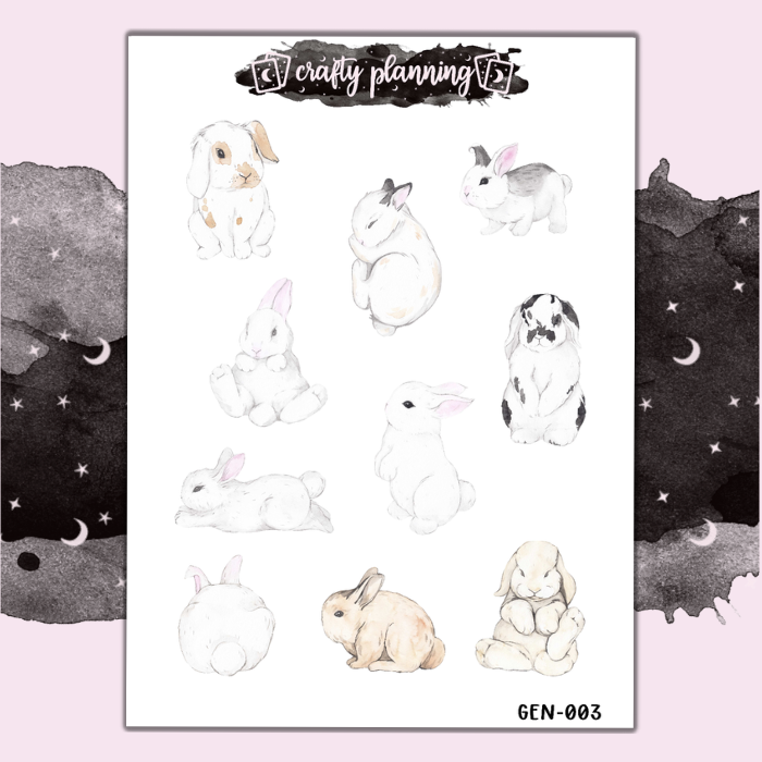 Bunnies - Mini Sticker Sheet