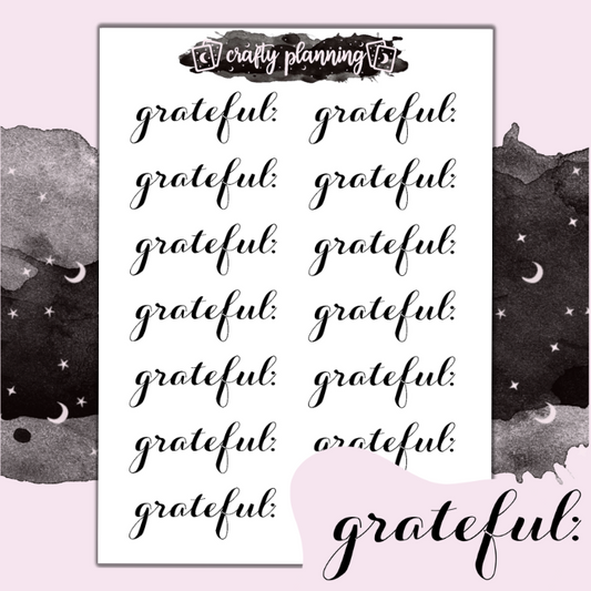 Grateful - Mini Sticker Sheet