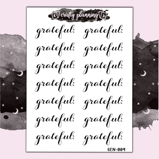 Grateful - Mini Sticker Sheet