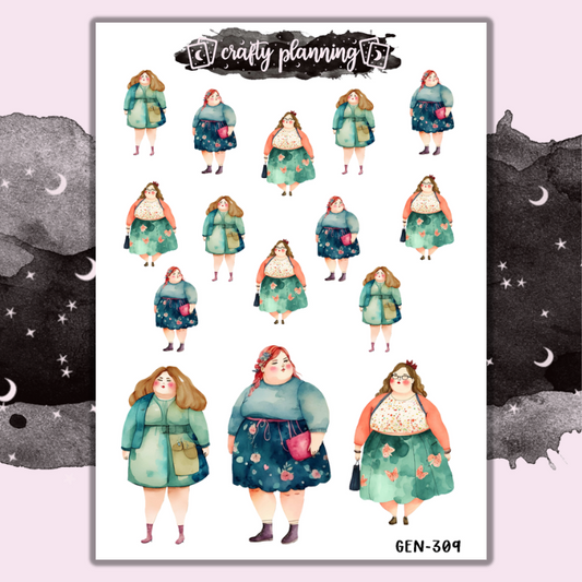 Curvy Girls - Mini Sticker Sheet