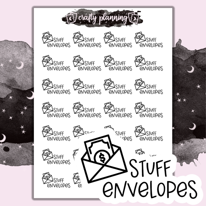 Cash Envelopes - Mini Sticker Sheet