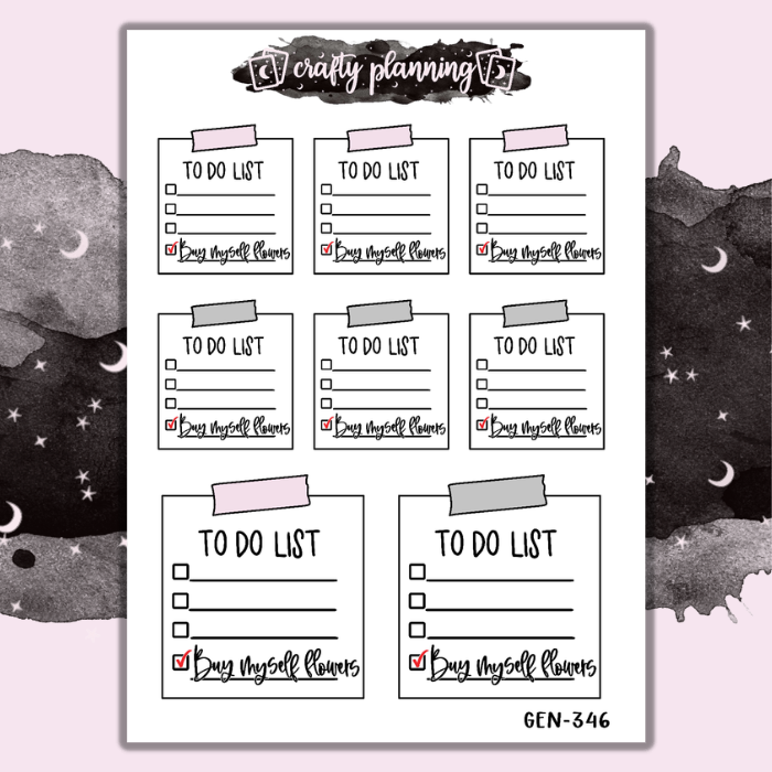 Buy Myself Flowers Sticky Notes - Mini Sticker Sheet