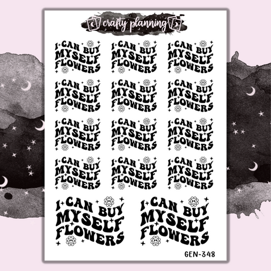 Buy Myself Flowers - Mini Sticker Sheet