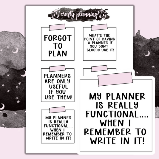 Forgot To Plan Funny Sticky Notes - Mini Sticker Sheet