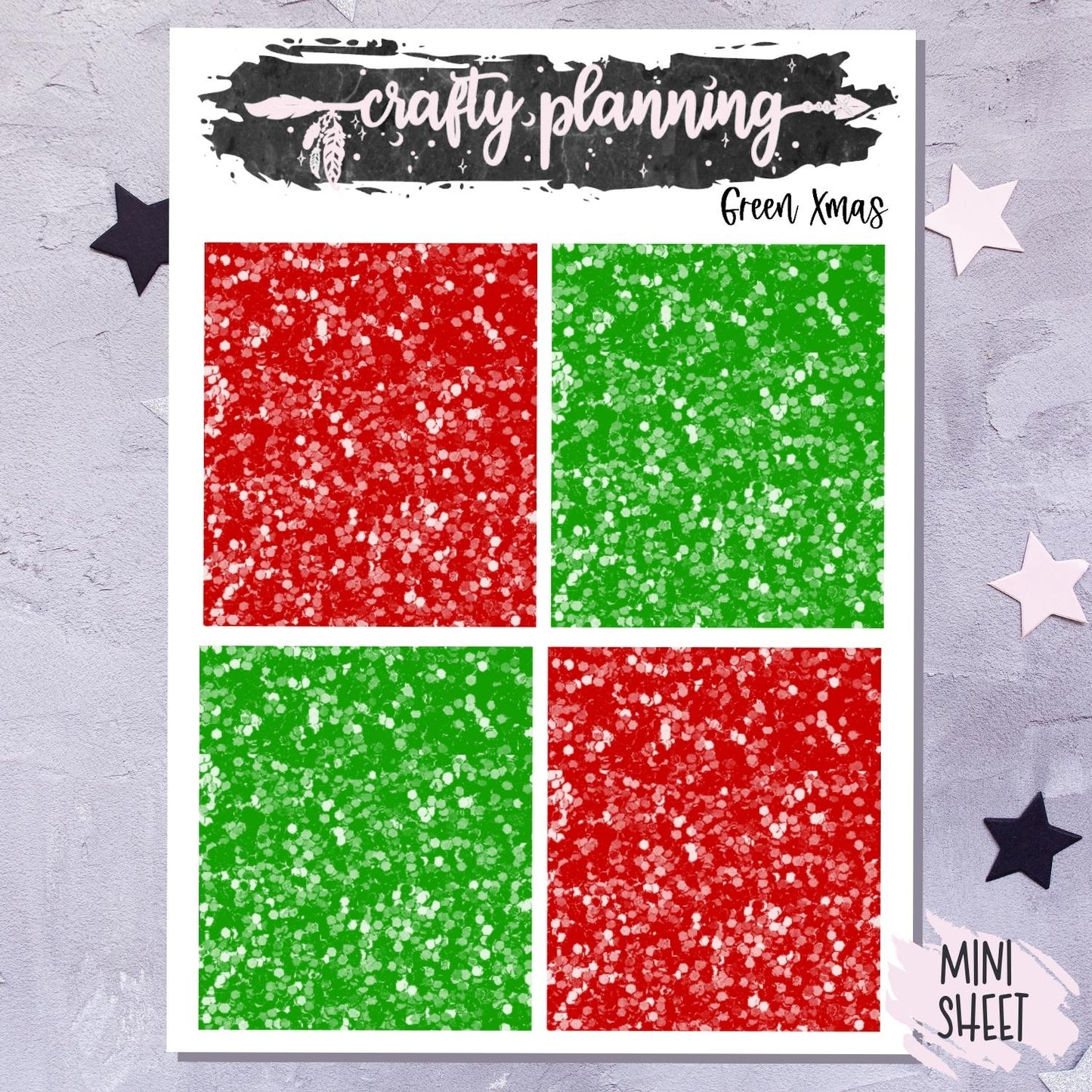 Green Xmas - A La Carte - Weekly Vertical Planner Kit