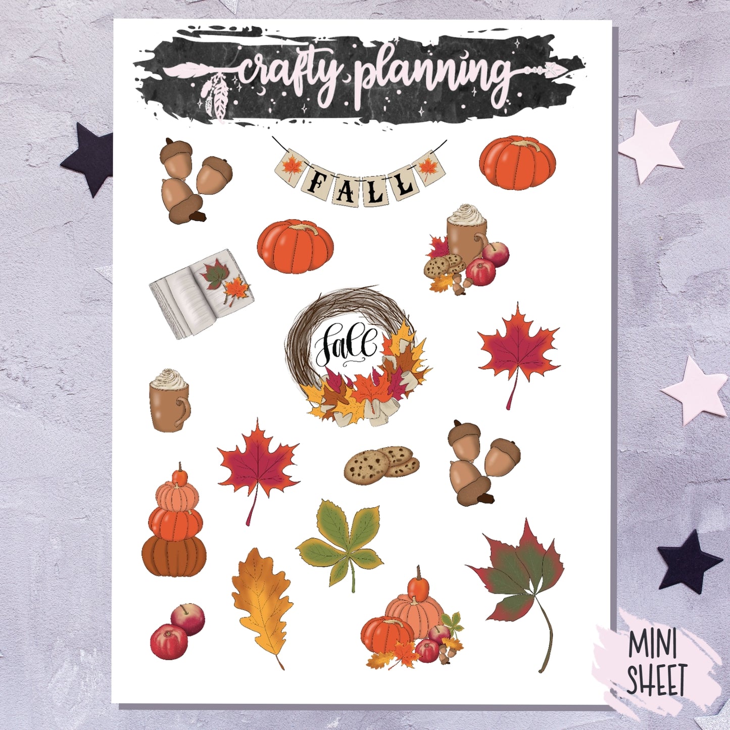 Happy Fall Autumn Deco - Mini Sticker Sheet
