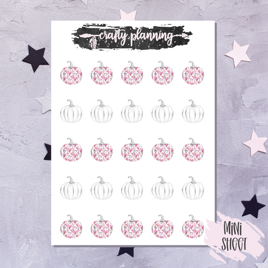 Heart Pumpkin Stickers, Patterned Pumpkins, Pumpkin Stickers, Halloween Stickers, Samhain, Planner Stickers