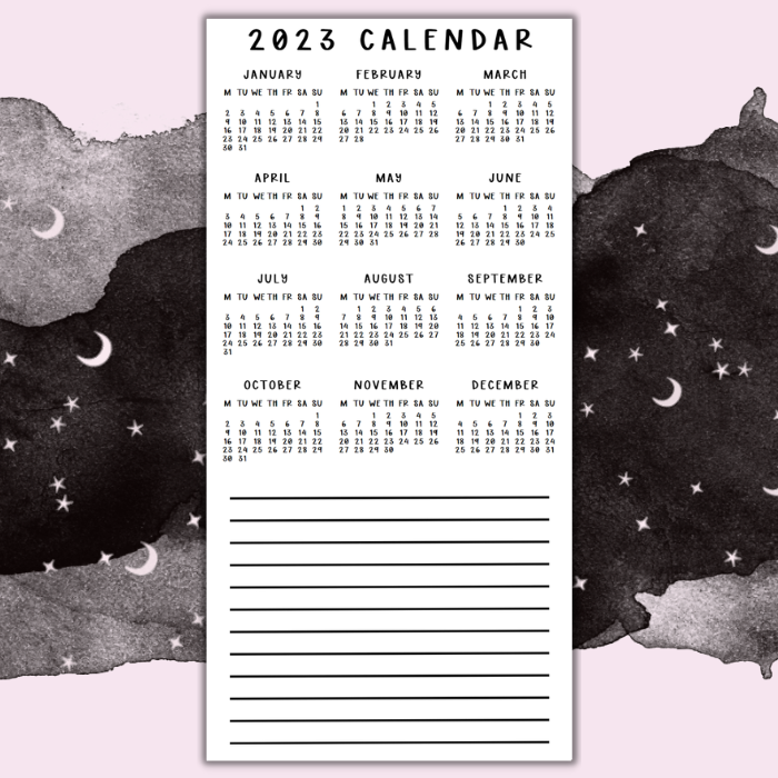 2023 Calendar - Full Page Sticker