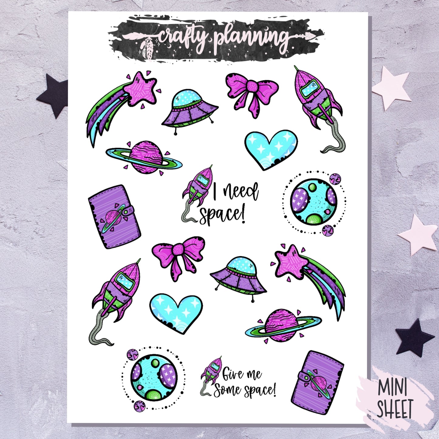 I Need Space - Mini Sticker Sheet