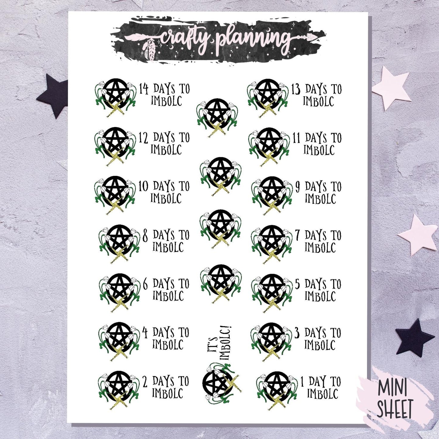 Imbolc Countdown - Mini Sticker Sheet