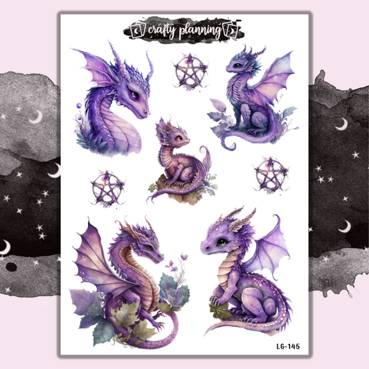 Purple Dragons - Large Sticker Sheet