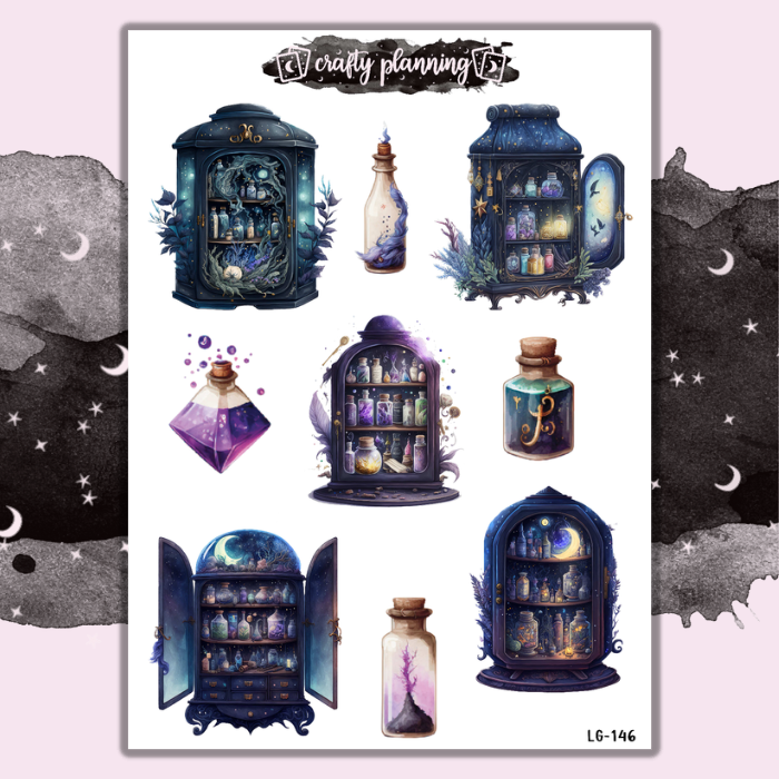 Apothecary Potion Cabinets - Large Sticker Sheet