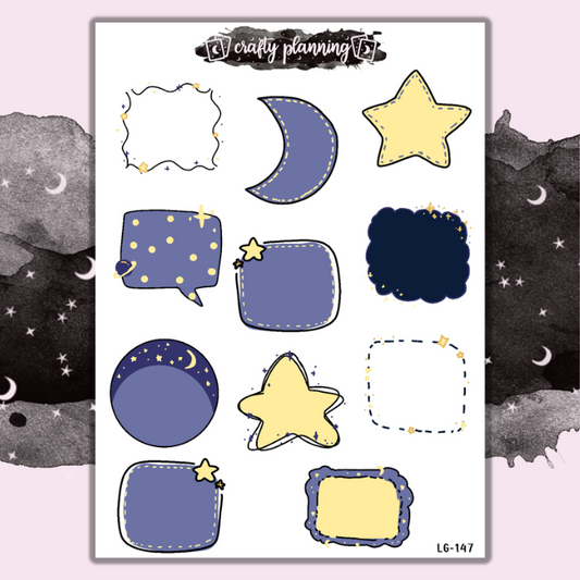 Moon & Star Frames - Large Sticker Sheet