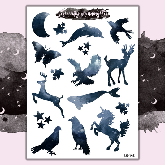 Galaxy Animals - Large Sticker Sheet