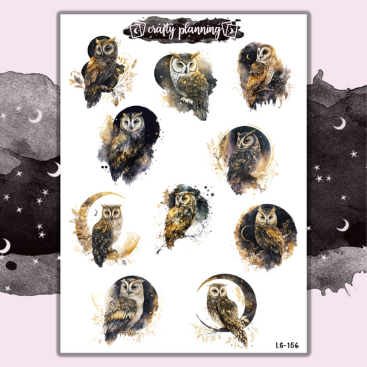 Celestial Owls - Large Sticker Sheet