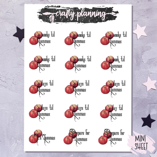 Lammas Countdown - Mini Sticker Sheet