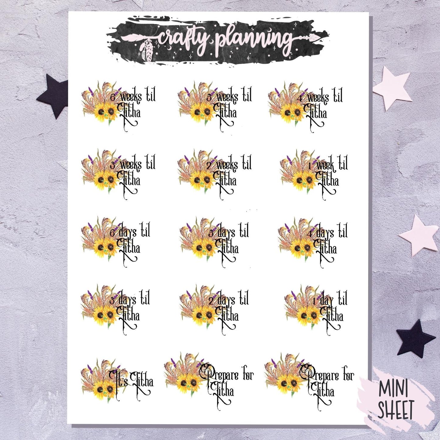 Litha Countdown - Mini Sticker Sheet