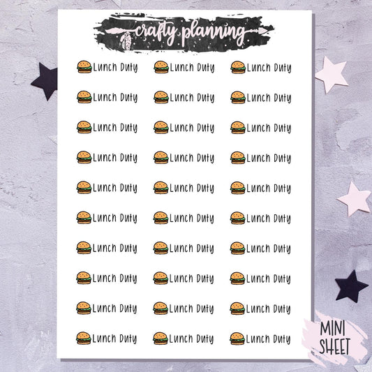 Lunch Duty - Mini Sticker Sheet