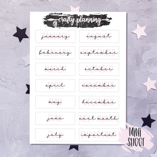 Monthly Overlay Scripts - Mini Sticker Sheet