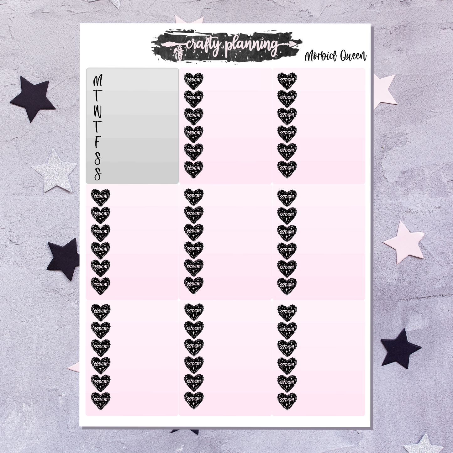 Morbid Queen - A La Carte - Weekly Vertical Planner Kit