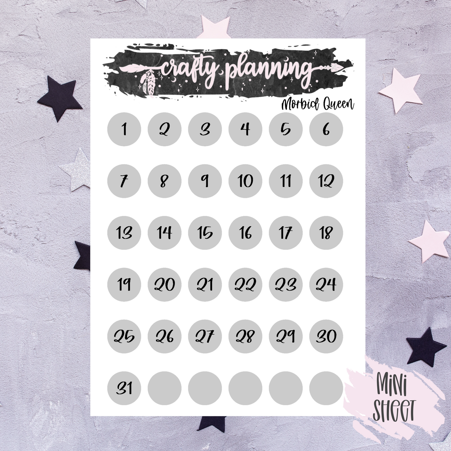 Morbid Queen - A La Carte - Weekly Vertical Planner Kit