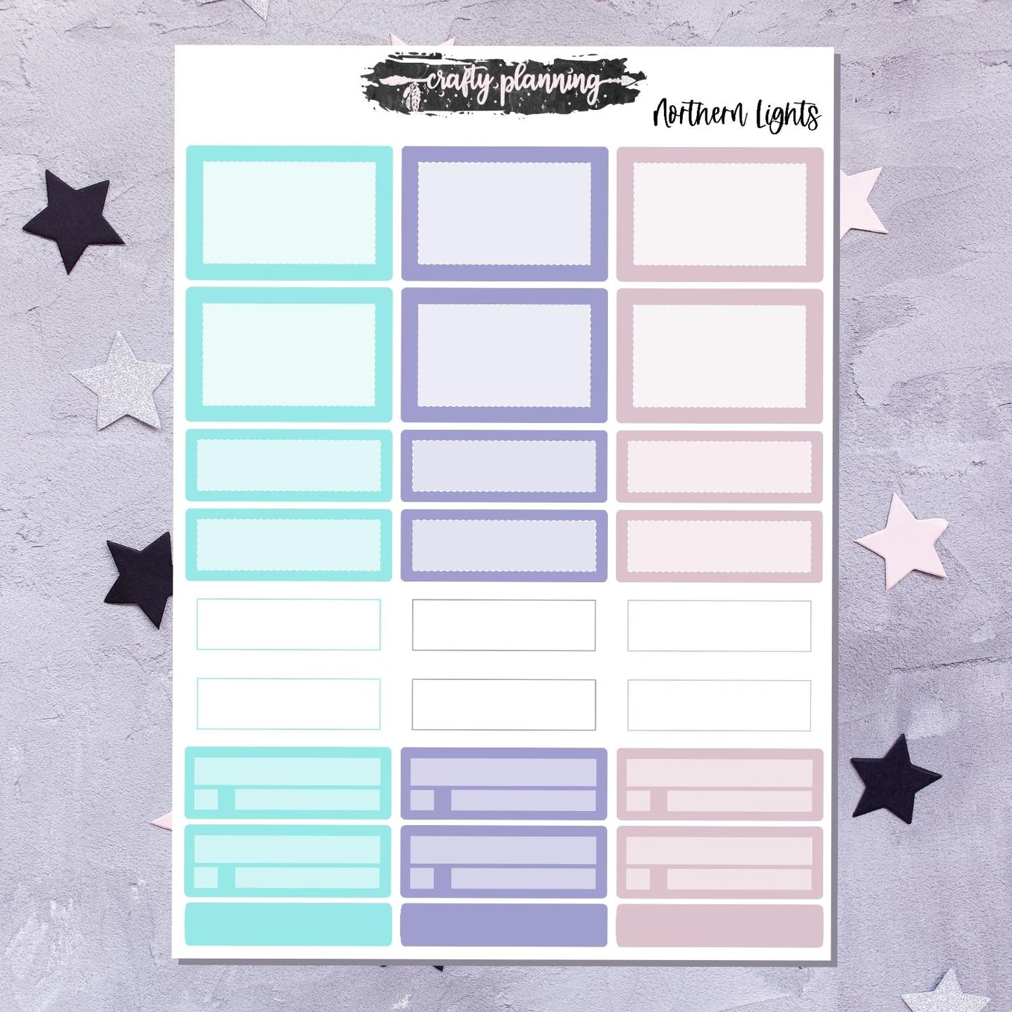 Northern Lights - A La Carte - Weekly Vertical Planner Kit