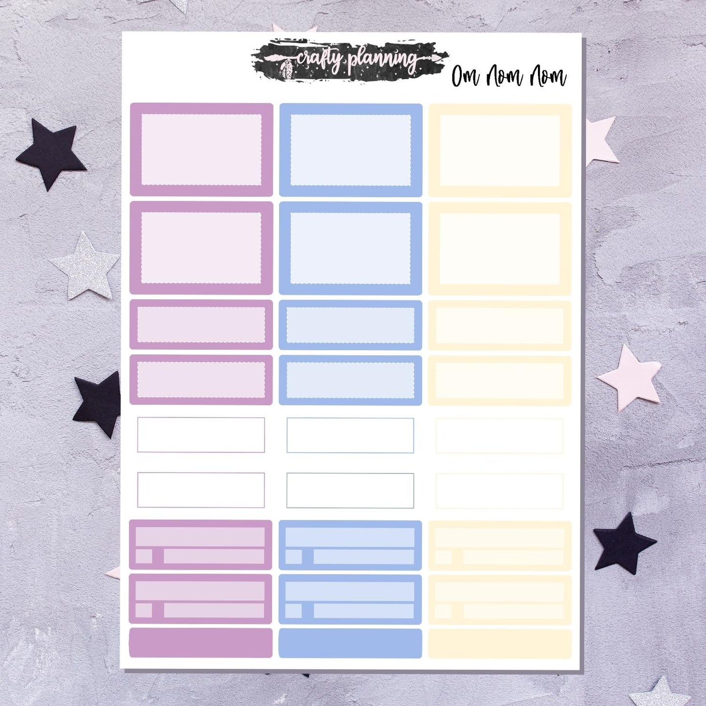 Om Nom Nom - A La Carte - Weekly Vertical Planner Kit