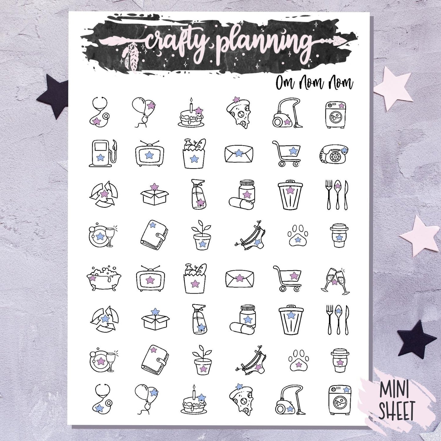 Om Nom Nom - A La Carte - Weekly Vertical Planner Kit