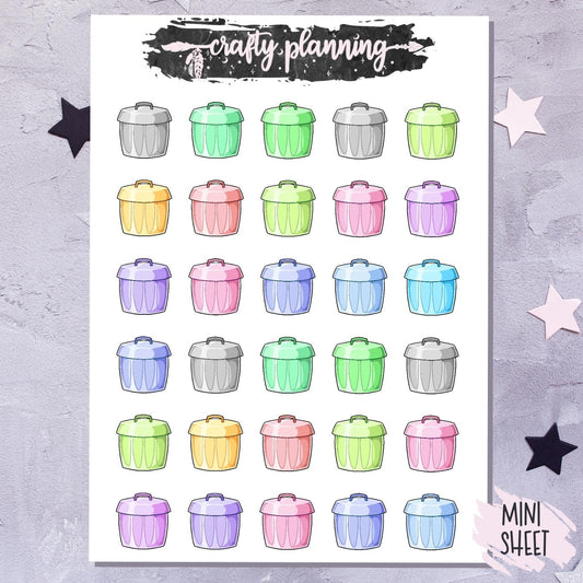 Pastel Bins - Mini Sticker Sheet