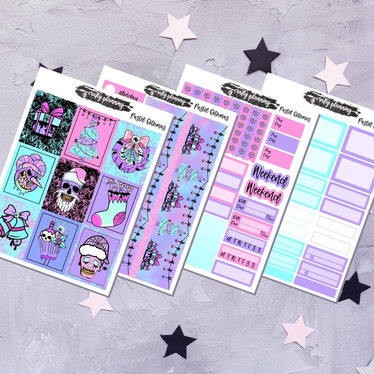 Pastel Gothmas - A La Carte - Weekly Vertical Planner Kit