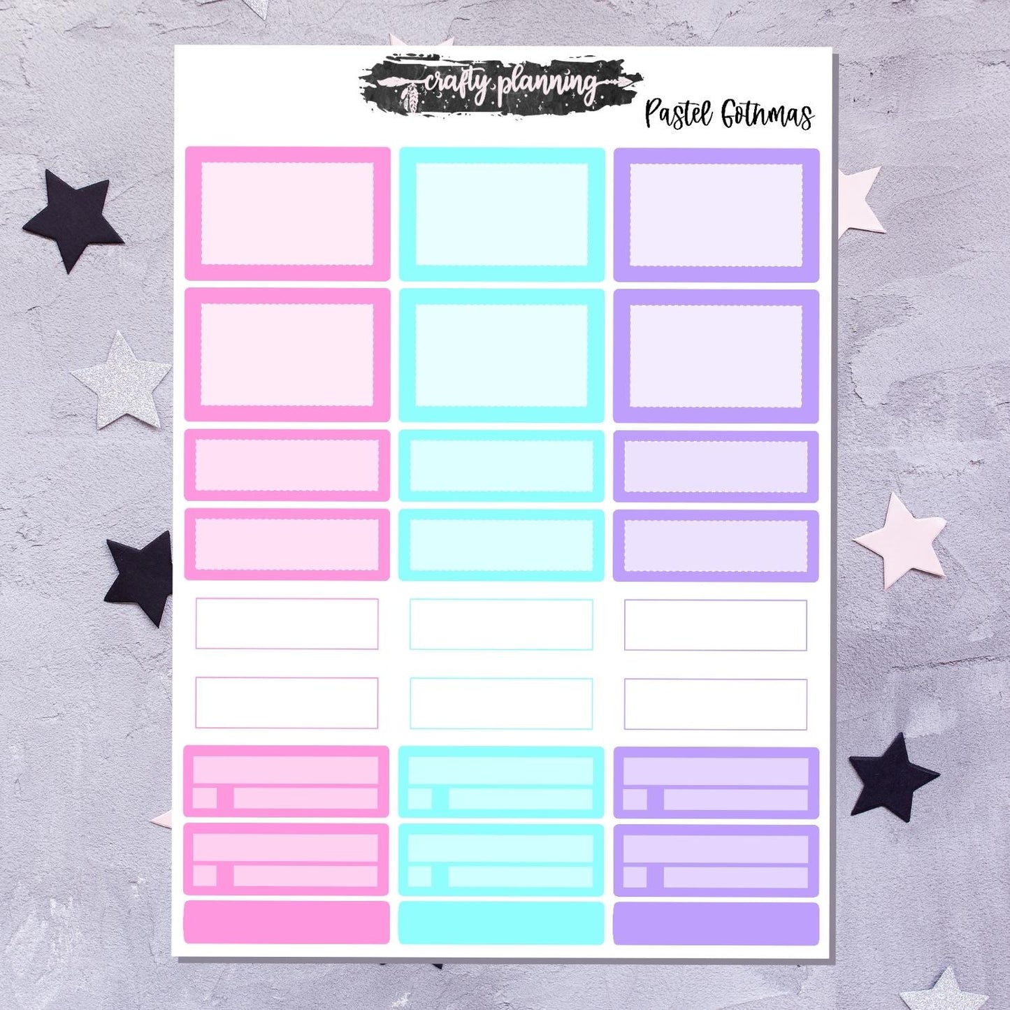 Pastel Gothmas - A La Carte - Weekly Vertical Planner Kit