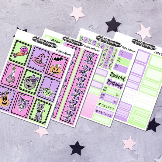 Pastel Halloween - A La Carte - Weekly Vertical Planner Kit