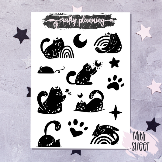 Peeking Black Ctas - Mini Sticker Sheet