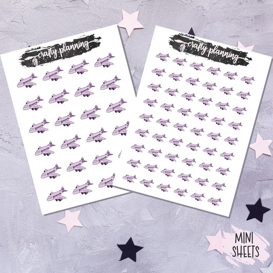 Plane Icons - Hand Drawn - Mini Sticker Sheet