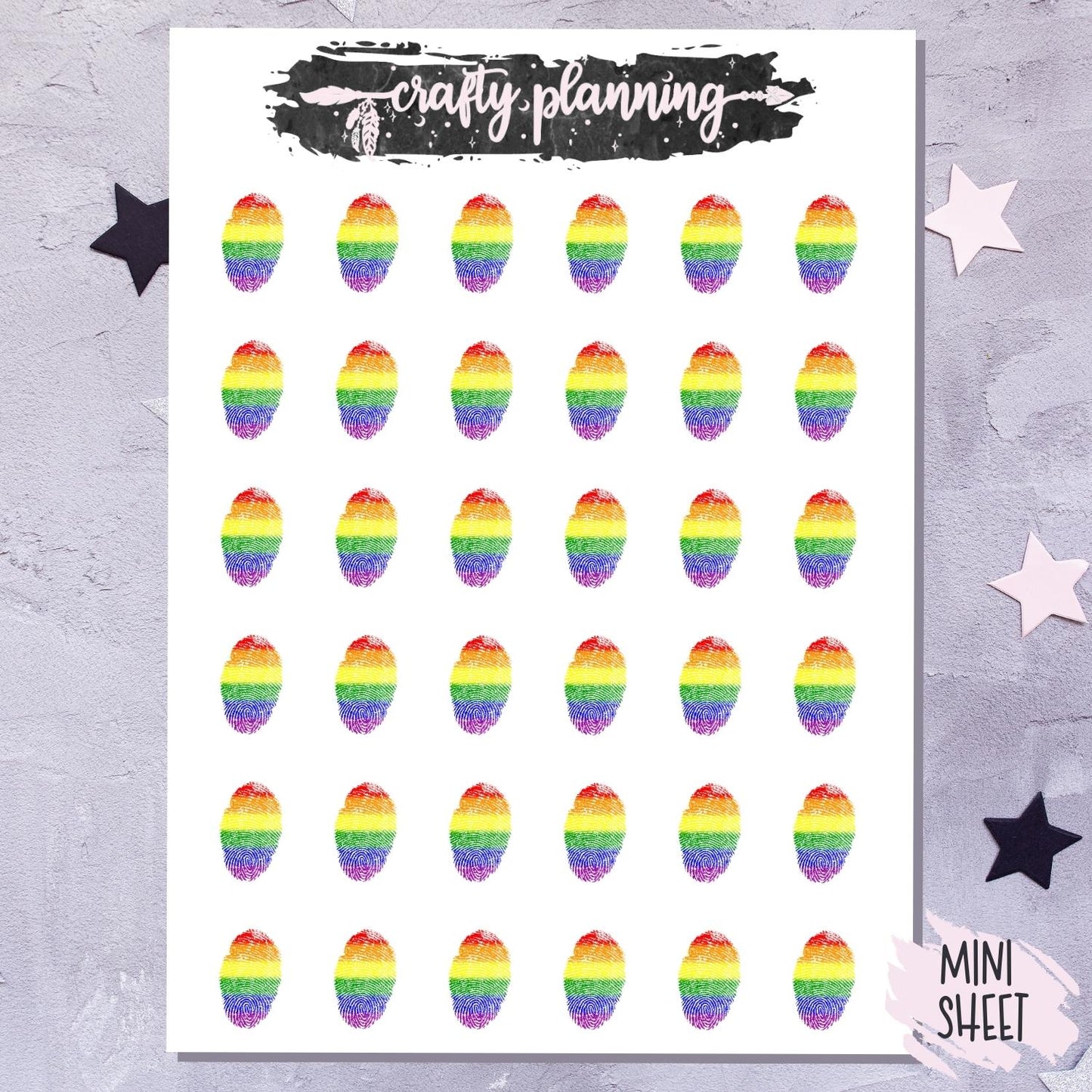 Pride LGBQT Fingerprint - Mini Sticker Sheet