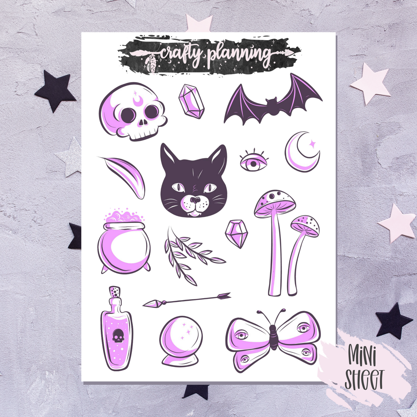 Witchcraft Stickers, Witchy Stickers, Esoteric Stickers, Grimoire Stickers, Book Of Shadows, Journal Stickers