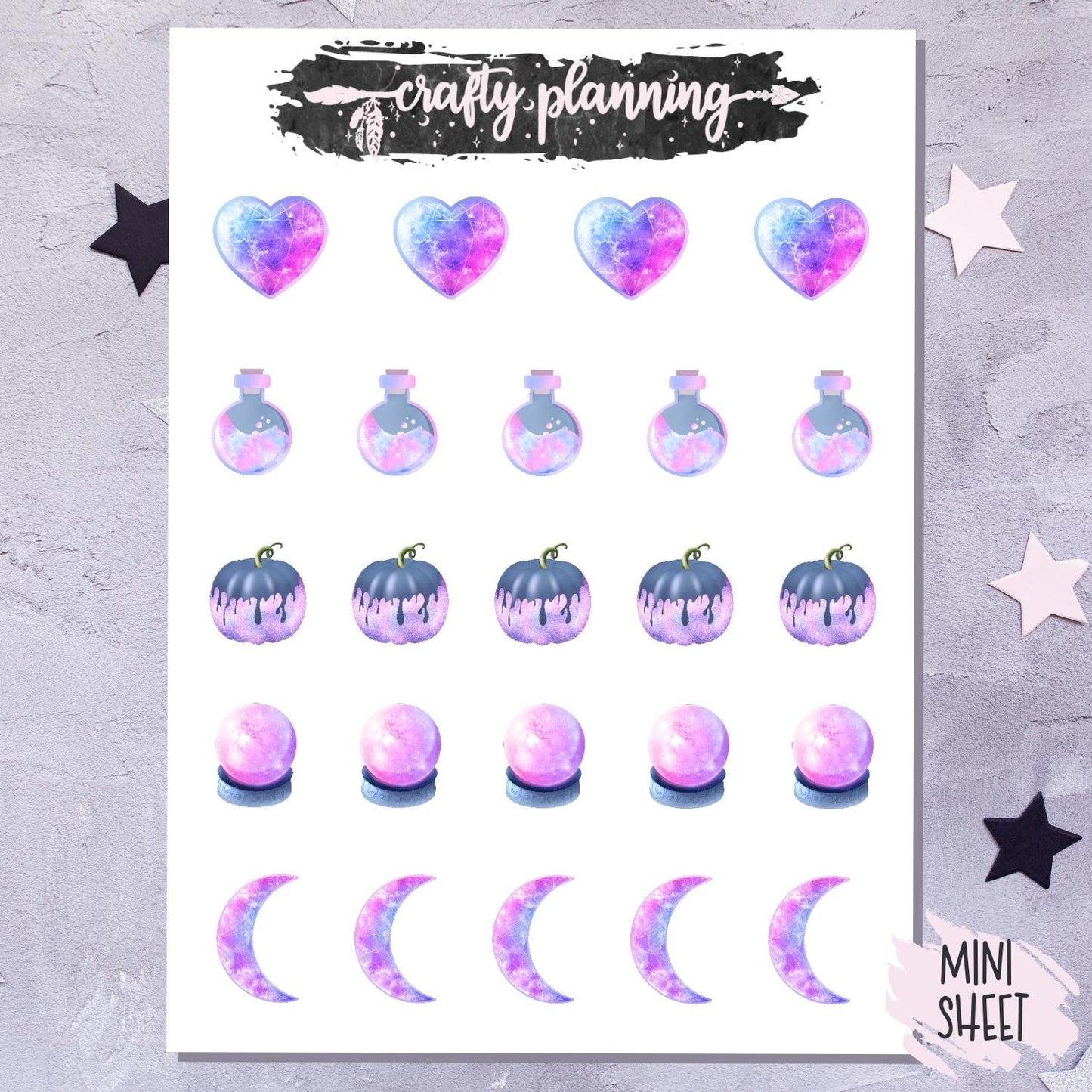 Purple Spooky Halloween - Mini Sticker Sheet