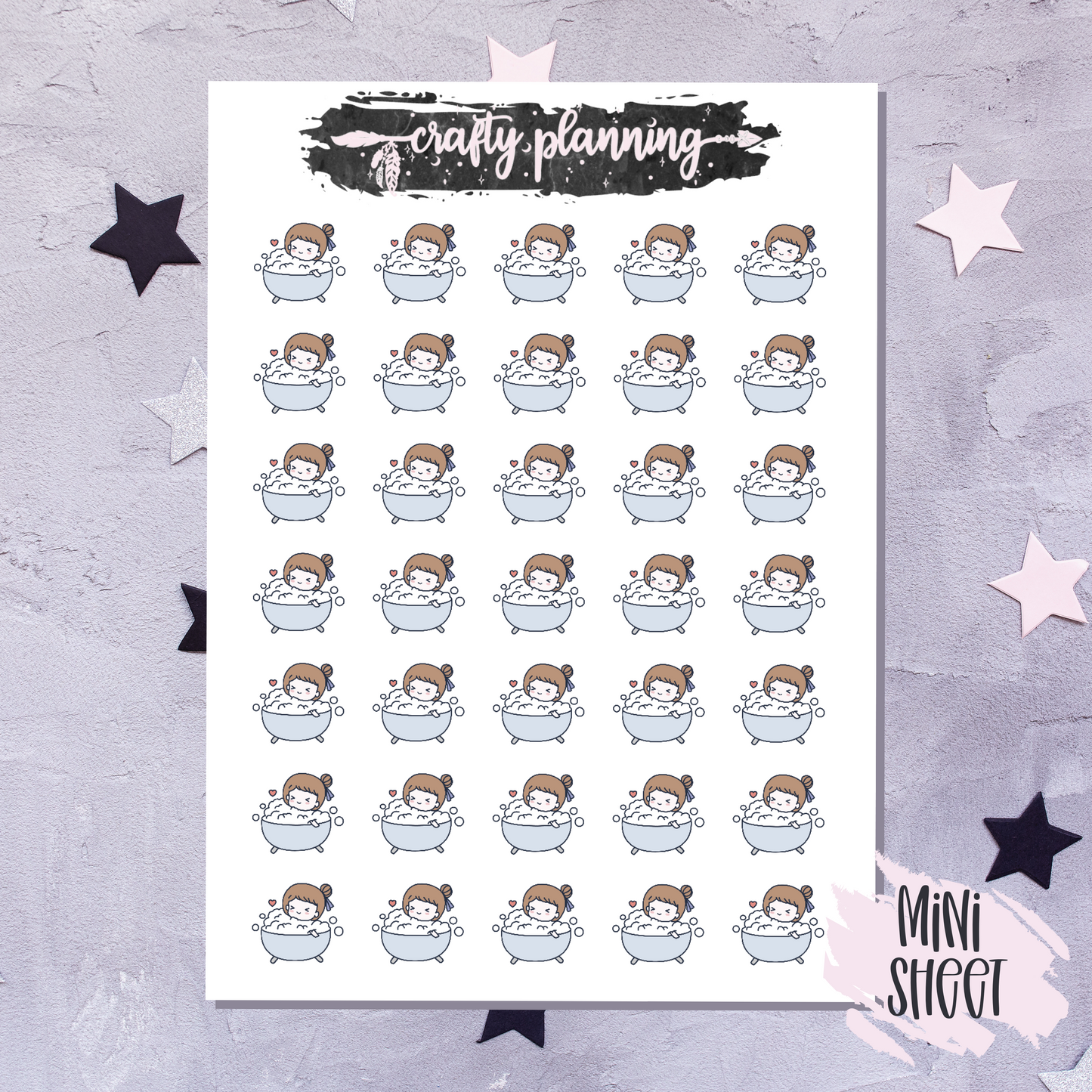 Queenie Bath Stickers - Mini Sticker Sheet