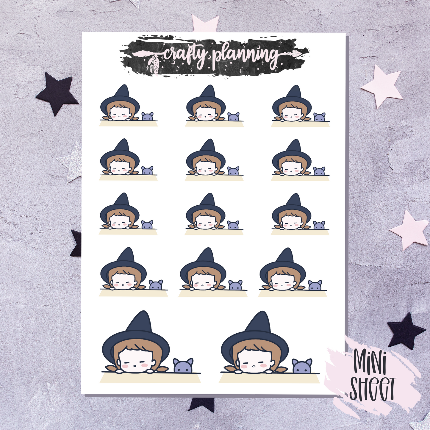 Queenie - Tired - Mini Sticker Sheet