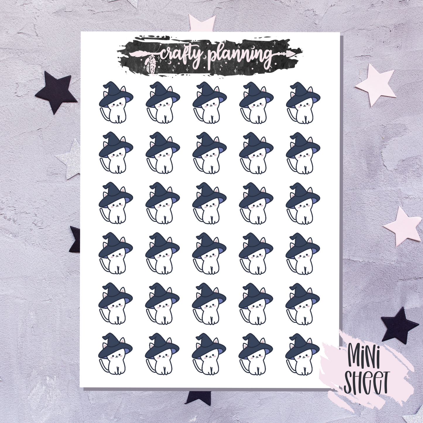 Cat Stickers, Witch Stickers, Witchcraft Stickers, Witch Character, Planner Stickers, Queenie The Witch
