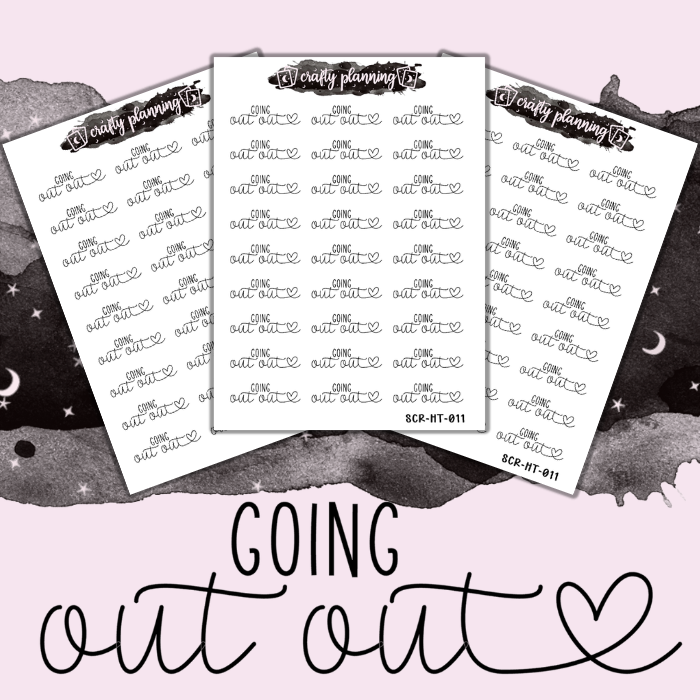 Going Out Out Script - Mini Sticker Sheet