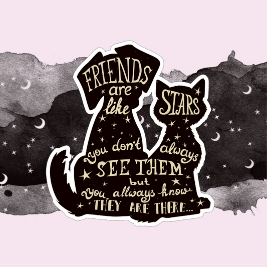 Friendship Cat & Dog - Single Large Sticker/Die Cut